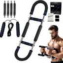 Twister Arm Trainer – Adjustable Resistance 30-120lbs Chest Workout Equipment with 4 Springs, Jump Rope & Wrist Guards for Upper Body Strength & Muscle Training at Home