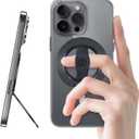 EWA MagOne 3rd Gen [Compatible with MagSafe] Phone Grip Stand with Finger Strap, Removable Magnetic Ring Holder Kickstand Loop for iPhone 17,16,15,14,13,12 Series (Black)