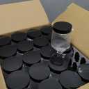 40 Pack Plastic Jars with Lids, Gencywe 8 oz Clear Slime Cosmetics Containers with Pen and Labels, Leakproof Storage Jars, PET Empty Jars with Black Lids for Kitchen Cookie Candy Spices Dry Food Cream