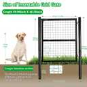 Heavy-Duty Rustproof Wire Mesh Fence Gate, 59.06in(H) x42.13in(W), Outdoor Gate with 19.6in Stable Insertion Posts, Easy DIY, Pet Containment/Garden/Yard/Patio (Black 1)