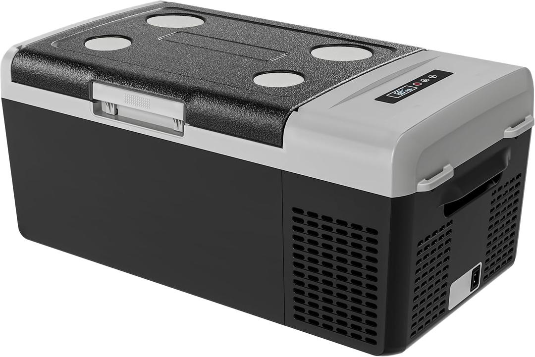 12 Volt Refrigerator Portable Fridge - 16Quart(15L) Electric Cooler Compressor fridge -4~68, 12/24V DC & 110-240V AC Car Refrigerator for Camping, RV, Fashing, Travel, Home (16QT)