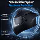 Full Face Motorcycle Helmets with Bluetooth DOT | Motorcycle Helmet for Adults Men and Women, Dual Visor, Handle Design, L