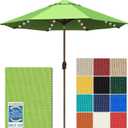 EliteShade USA 10-Year-Non-Fading 10ft Market Patio Umbrella, Commercial Grade Table Sun Umbrella with 80 Solar LED Lights, Crank Open, Windproof & UPF 50+ UV Protection for Garden, Deck, Pool, Backyard, Macaw Green