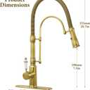 Brass Kitchen Faucets with Pull Down Sprayer,Brushed Gold Single Handle Kitchen Sink Faucet,Classic Kitchen Faucet,Champagne Bronze Farmhouse Faucet with 360 Rotating Function