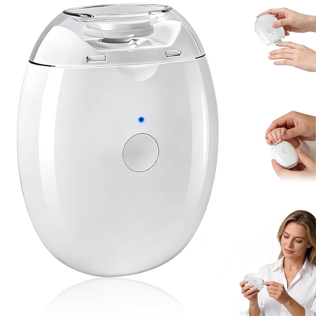 Universal Automatic Electric Nail Clipper & Trimmer,3-in-1 Rechargeable Fingernail Grinder with Built-in Light&3 Speeds,360 Silent Auto Toenail Cutter and Polishing Trimmer with Nail Scraps Storage