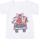 Toddler Girls Back to School Pencil Outfits Set Ruffle T-Shirt Dress and Pants Outfit Set 3-8Years (White, L)