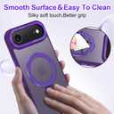 Lamcase for iPhone Air Case,with Magnetic Invisible Stand [Military Drop Protection] [Compatible with MagSafe] Shockproof Slim Translucent Anti-Slip with 2 Screen Protector,Deep Purple