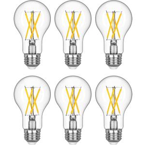 EDISHINE 6 Pack LED Edison Bulbs, A19 Dimmable Light Bulb, 800LM 4000K Cool White Light, 240 Beam Angle & E26 Base, 8W Equivalent 60W, Decorative Antique LED Filament Bulbs for Home
