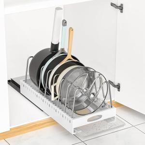 retractable vertical pull out pot holder
