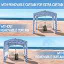 UPWELL Beach Tent Easy Set Up Canopy Sun Shelter Shade with UPF 50+UV Protection Portable Beach Umbrella Outdoor Sunwall with Sand Pockets for Fishing Backyard Camping (Blue Stripe)