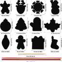 96pcs Christmas Scratch Papers, Christmas Magic Scratch Cards Ornaments Christmas Tree Snowman Scratch Creative DIY Hanging Craft Art Kits for Classroom Tree Decor (Style A)