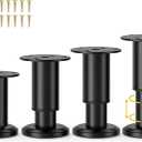 Wlrrcwdttc 4 Pcs Metal Adjustable Furniture Legs 3.15-4.72 inch, Adjustable Cabinet Legs for Sofa/Bed/Chair/Couch/Dresser/Table,Heavy Duty Bed Replacement Support Legs for Bed Frame/Bed Center Slat