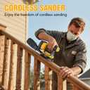 Random Orbital Sander for Dewalt 20V Battery, 5" Palm Cordless Sander with 10pcs Sandpaper, 3 Variable Speeds, Dust Collector for Woodworking Polishing Sanding (Battery Not Included)
