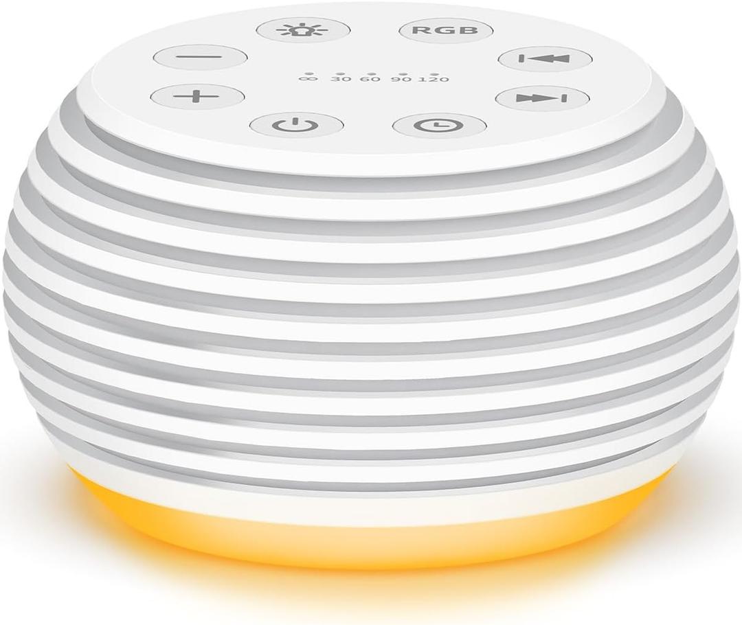 SleeZOO Portable Sound Machine White Noise Machine Sleep Machine with 30 Soothing Sounds 32 Volume Levels 5 Timers 12 Lights Memory Function Rechargeable for Baby Kids Adults and Home Office Travel