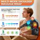 Cordless Shoulder Heating Pad with Massage, Heated Shoulder Wrap, Detachable Magnetic Controller Heated Shoulder Brace for Pain Relief with 5 Heats and Vibration Modes (Black)