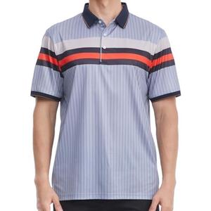 Men's Golf Polo Shirts Short Sleeve Dry Fit Performance Moisture Wicking Print Collared Golf Shirts for Men, L