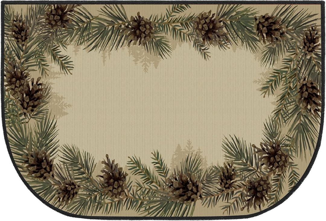 Demissle Fireplace Hearth Rug Fireplace Mats Cabin Southwestern Fireproof Fire Resistant Rug for Wood Stove Floor for Kitchen Indoor Outdoor(Pine Cones,24 x 59 Inch)