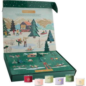 Yankee Candle Signature Votive Mini Jars 12 Days of Christmas Candle Advent Calendar Variety Pack, Natural Soy Wax Blend with Natural Fiber Wick, 1.3 OZ Glass Jar (Pack of 12)