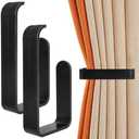 Self-Adhesive Curtain Holdbacks – No Drill & Easy Install Curtain Tiebacks, Modern Design Curtain Tie Backs for Home Décor – Strong & Durable, Curtain Holders Drapery Hooks Fits All Curtain Types USE