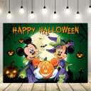 Happy Halloween Backdrop for Party Supplies 5x3ft Mouse Theme Pumpkin Banner for Party Cake Table Decorations Halloween Banner