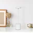 Simple Designs LD1083-WHT 12.75" Mushroom Magic Disc Dimming & Rechargeable Cordless 4-Way Touch Sensor Stick Desk Lamp, White