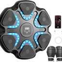 Music Boxing Machine for Kids Adults, Smart Interactive Music Punching Machine with Gloves 9 Modes 9 Speeds Wall Mounted Electronic Boxing Punching Pad for Reaction Training Home Fitness Room Game (Black)