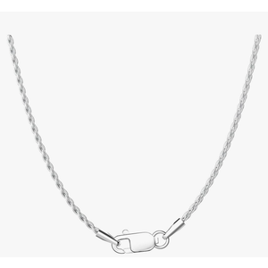 Jewlpire Solid 18K Gold Over 925 Sterling Silver Chain Necklace for Women, 1.35mm Rope Chain Italian Necklace Chain for Women Men Super Shiny & Durable Women's Chain Necklaces 18 Inch