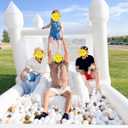 iLink-outer White Bounce House for Kids Without Air Blower-13x8x8FT Oxford White Bouncy House with Slide & Ball Pit, Perfect for Parties & Events,Safe and Fun for All Ages-Does not Include Air Blower