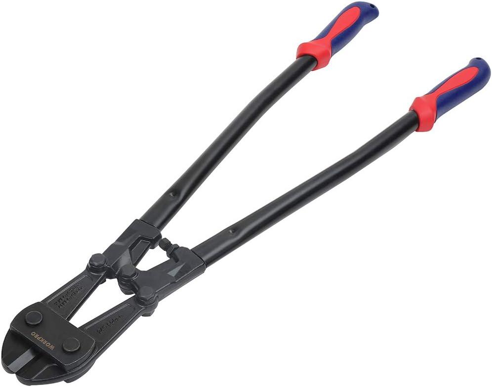 WORKPRO Bolt Cutter, 24-Inch, Chrome Vanadium Steel Blade for Cutting Pad Locks, Soft metal,Rivets and Chain, Bi-Material Handle with Soft Rubber Grip, W017015A