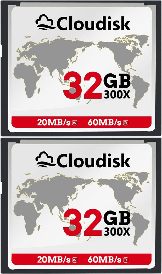 Pack of 2 Compact Flash Card 32GB 300X CF 2.0 Card Performance for DSLR Camera, Vintage Digital Camera and Industry Equipment (32 GB)