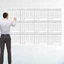 48" x 72" Large Jumbo Oversized Erasable Laminated Blank Annual Yearly Wall Calendar Poster, 12 Months, Reusable for Office, Academic or Home
