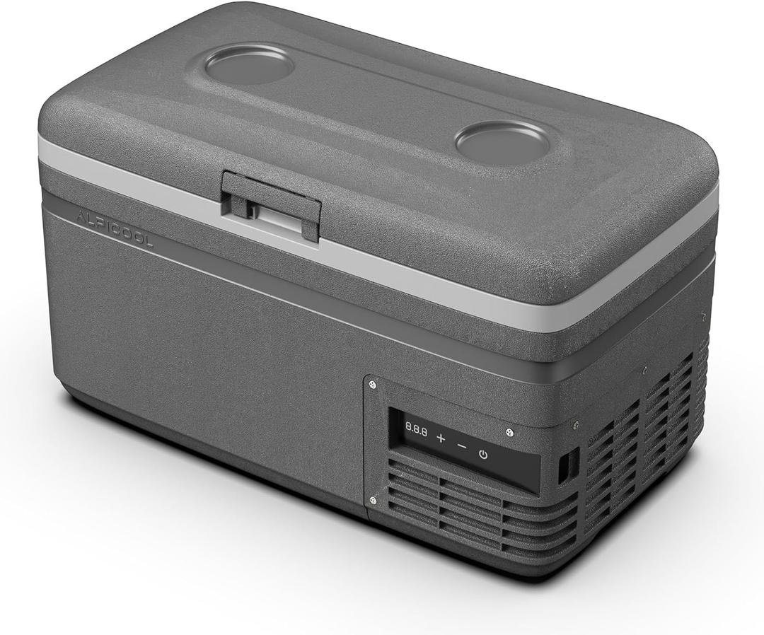 Alpicool MG15 Mini Portable Freezer, 12 Volt Car Refrigerator, 16 Quart Fast Cooling, with 12/24V DC and 100-240V AC for Outdoor, Camping, RV, Truck