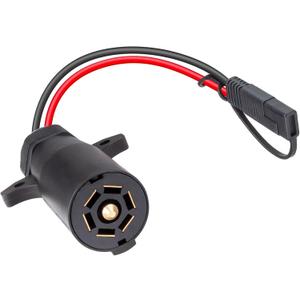 PJERZJN 7 Pin Trailer Plug to SAE Connector Adapter - Heavy Duty 10AWG 7 Pin Trailer Cables 1/2/3ft Waterproof Trailer Plug Adapter for RV, Truck, Marine 12V Devices (1Pack, 3ft)