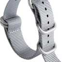 BINLUN Premium Ballistic Nylon Watch Strap, Heavy Duty 5-Ring Replacement Watch Band with Stainless Steel Buckle, Durable & Comfortable Sport Band for Men Women, Fits 18-24mm