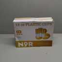 N9R 72PCS Gold Plastic Cups, 12OZ Clear Plastic Cups with Gold Rim, Disposable Cups Perfect for Parties, Wedding and Birthday