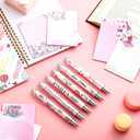 Gilprop 24 Pcs Paris Gifts Set Paris Notepads with Pens Cute Self Stick Notes Pens for Lover Sticky Notes Ballpoint Bulk for Traveler Birthday Party Gifts(Pink)