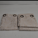 BGment Oatmeal Linen Curtains for Bedroom 63 Inch Length - Cottage Core Vintage Botanical Jacquard Light Filtering Grommet Window Curtains for Dining Room 2 Panels, Each 52 Inch Wide