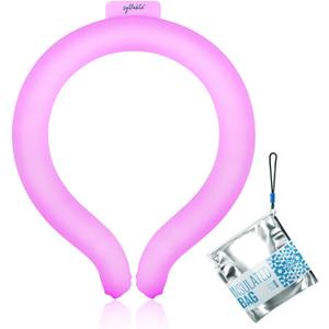Neck CoolingTube with Insulated Bag, Reusable Neck Coolers Wearable Body Cooling Products for Hot Weather in Summer (Pink)