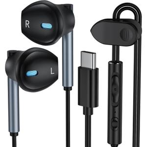 Samsung Earbuds Wired USB C for Galaxy S26 S25 S24 Ultra/S24 FE/S23/S22/S21/S20,Type C Wired Headphones with Microphone Earphones for iPhone 17e/17 Pro/17 Air Pro Max/16/15,iPad,Pixel 10 9 8,One Plus9