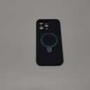 Slim Liquid Silicone Case for iPhone 15 Pro Max Phone Case, Compatible with MagSafe and Magnetic Ring Kickstand, Full Camera Protection for 15 Pro Max-Drak Blue