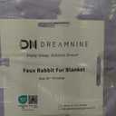 DREAMNINE Oversized Soft Thick Fuzzy Faux Rabbit Fur Throw Blanket Twin Size 60" x 71", Double Sided Comfy Plush Warm Shaggy Fluffy Blankets, Luxury Cozy Cute Furry Blanket for Bed Couch, Lilac Purple