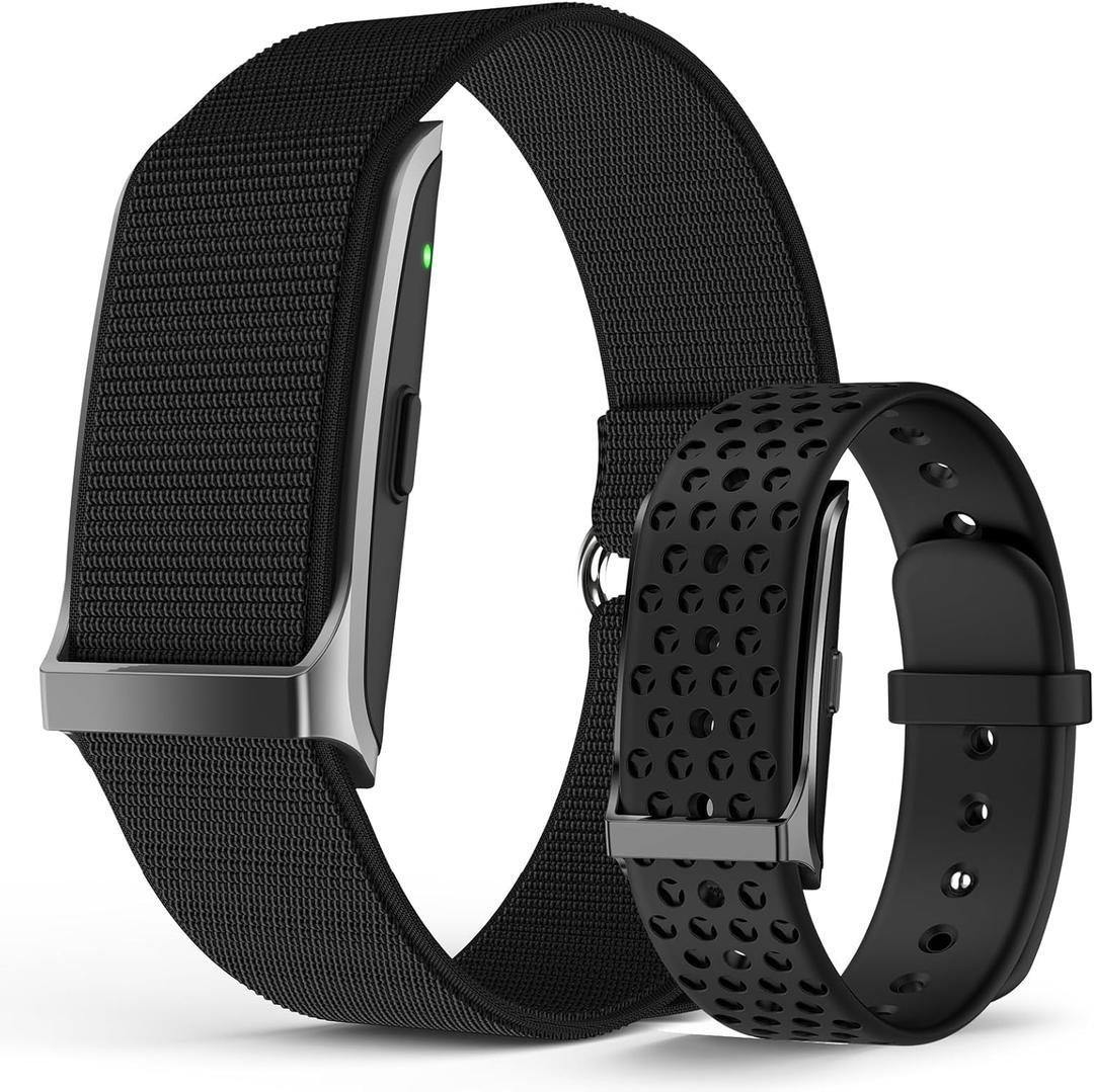 Smart Bracelet, Wearable Activity & Fitness Tracker Band, 24H Sleep Tracker, All-Day Continuous Heart Rate Blood Pressure Stress HRV Monitor, 170+ Sport Modes Smart Wristband with Free APP 2 Bands (Black)