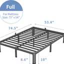 VIPSHOW 10 Inch Full Size Bed Frame, 3500Lbs Heavy Duty Metal Platform with Round Corner Legs Mattress Slide Stopper, Steel Slat Support No Box Spring Needed, Noise Free, Non-Slip, Easy Assembly