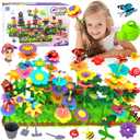 CORPER TOYS 282 Pcs DIY Flower Garden Building Toys Set for Girls Toddler STEM Toy Building Set for Kids Gift for Birthday Christmas