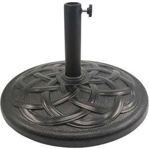 T&Jero 42 lb Round Heavy Duty Patio Market Table Umbrella Base Stand Weight for Outdoor, Black
