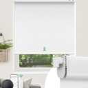 Allesin No Drill Motorized Blinds with Remote | Rechargeable Smart Blackout Roller Shades, Cordless Electric Window Blinds for Bedroom, Living Room, Home Office, White 22x72 Inches