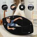 Peapod Sensory Chair 60", Inflatable Autism Sensory Pod - Provide Sensory Relief Therapy for Children 3+ with Special Needs, Games and Reading Loungers, Includes Air Pump (Black)