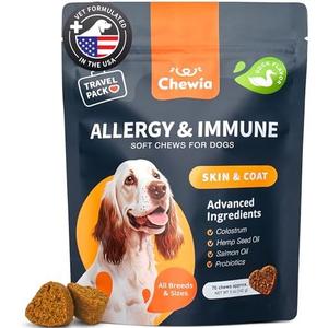 Dog Allergy Relief Chews - Itching Skin Relief Treats - Immune Health, Seasonal Allergies, Hot Spots Support Soft Chewables - Itch Relief for Dogs with Salmon Oil - Skin and Coat Supplement Best By 05/2026 Dog Allergy Relief Chews - Itching Skin Relief Treats - Immune Health, Seasonal Allergies, Hot Spots Support Soft Chewables - Itch Relief for Dogs with Salmon Oil - Skin and Coat Supplement Best By 05/2026