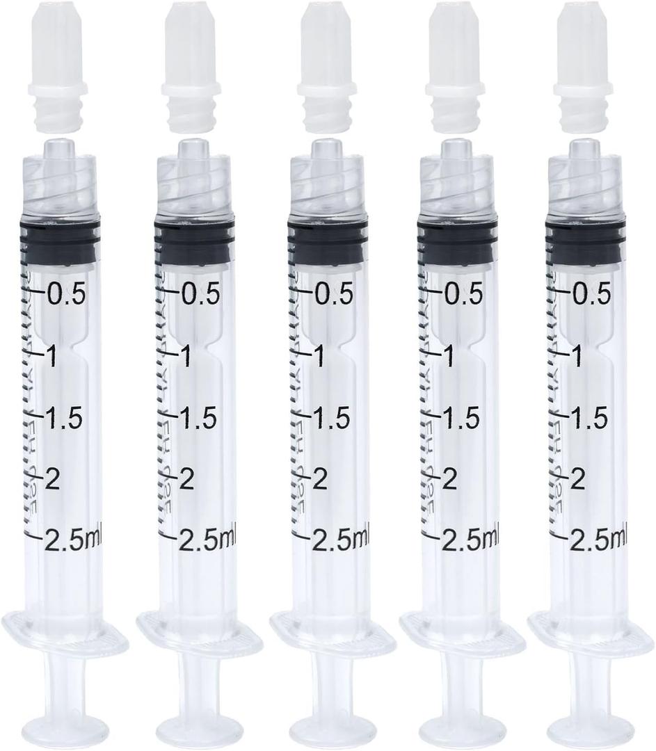 2.5ml Syringes Without Needles, 2.5cc Luer Lock Syringe - Disposable Individually Wrapped(100 Pack)