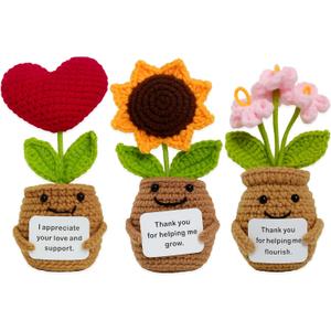 Emotional Support Crochet Flowers, Flower Crochet, Crochet Sunflower, Emotional Support Plush for Women, Crochet Plants, Thank You Gifts, Teacher Appreciation Gifts (Thank You Gift)